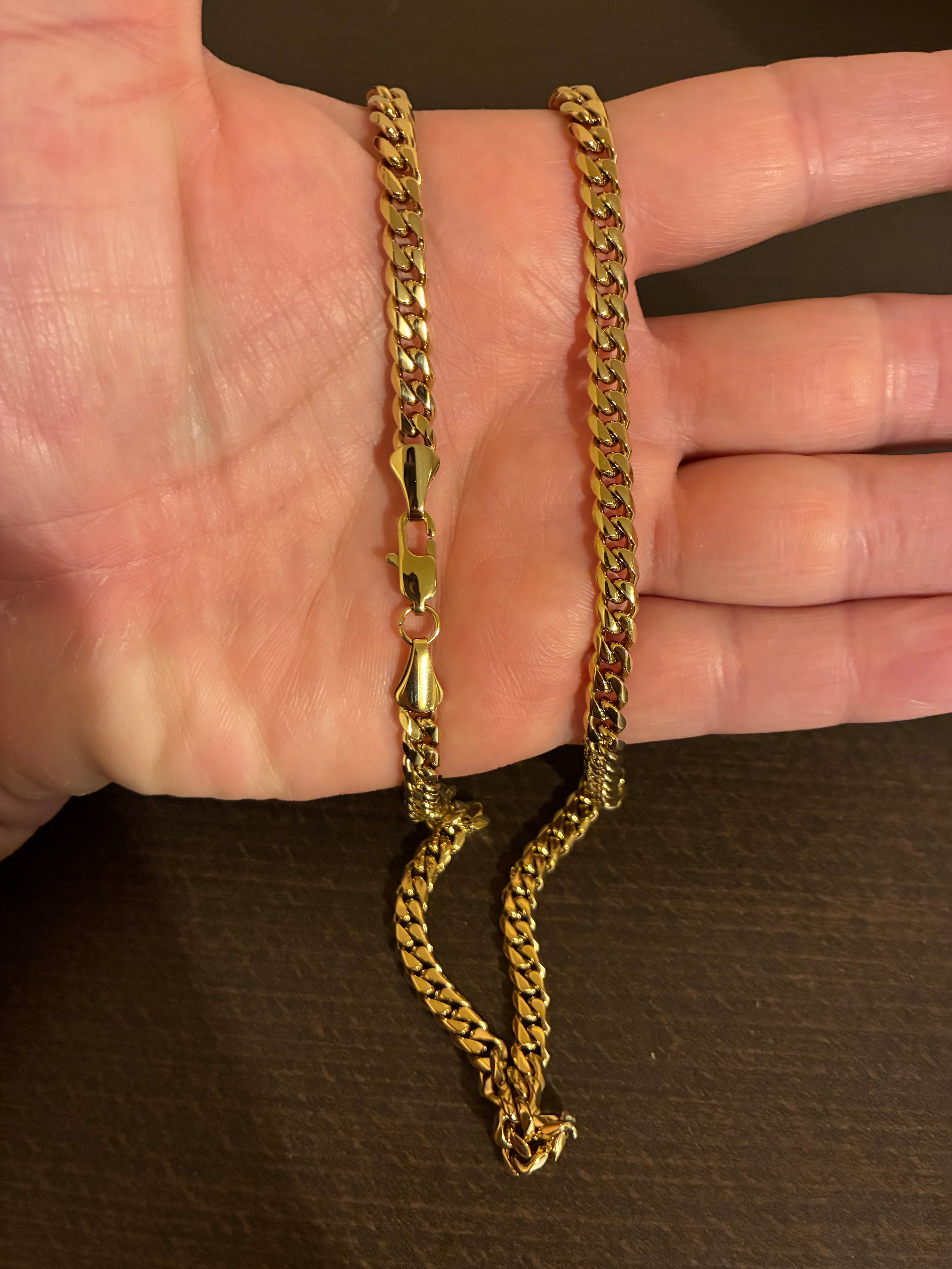 18K Gold Filled Cuban Chain, 22 inch 6mm