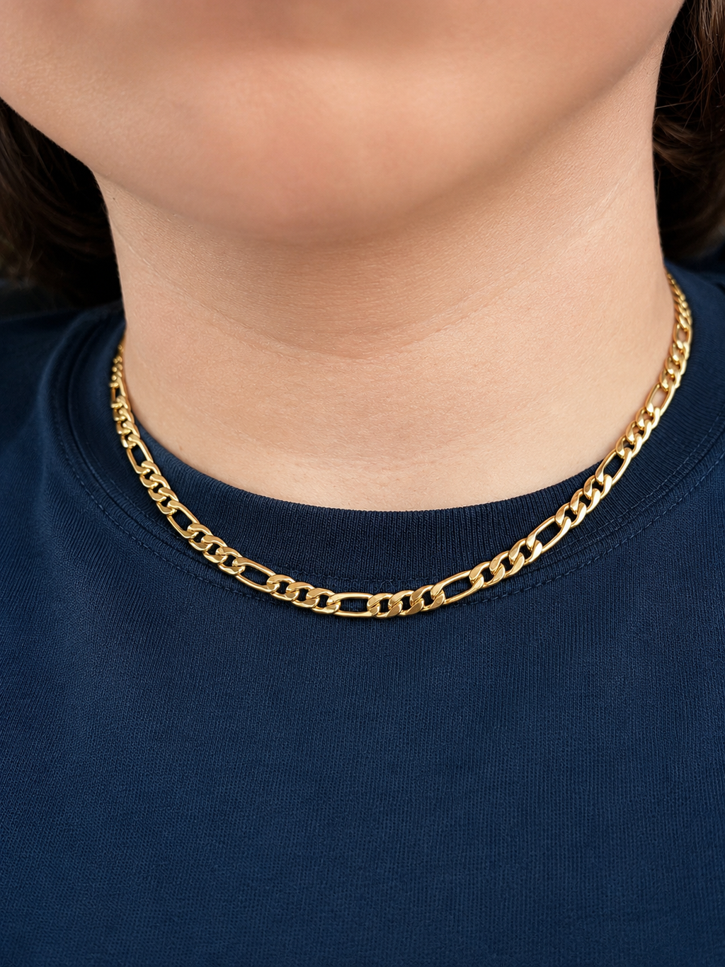 18K Gold Filled Figaro Chain, 22 inch 5mm