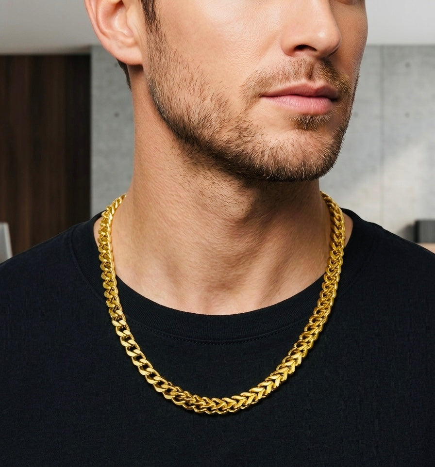 24” 18K PVD Gold Franco Cuban Chain Necklace 6mm