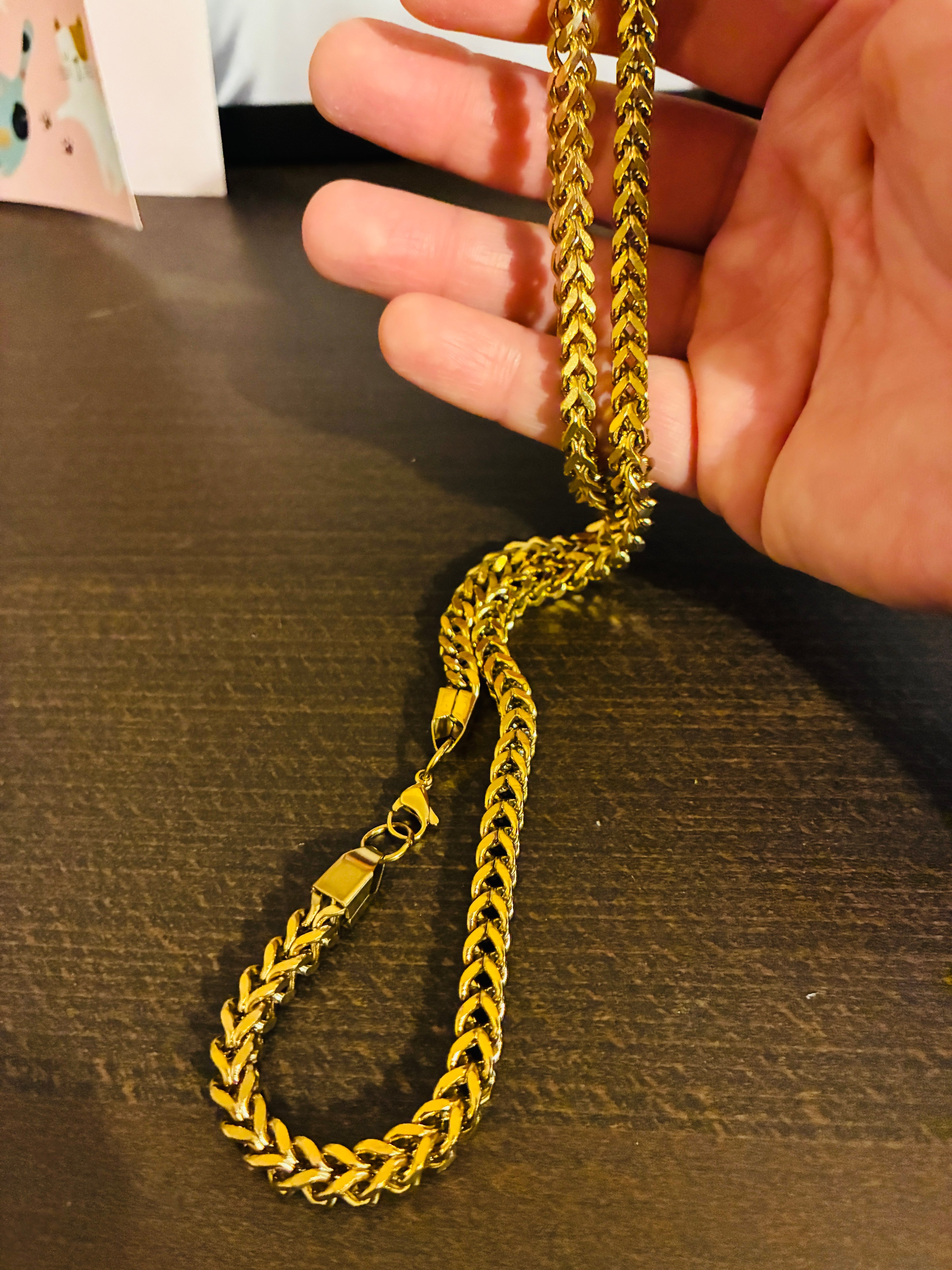 24” 18K PVD Gold Franco Cuban Chain Necklace 6mm