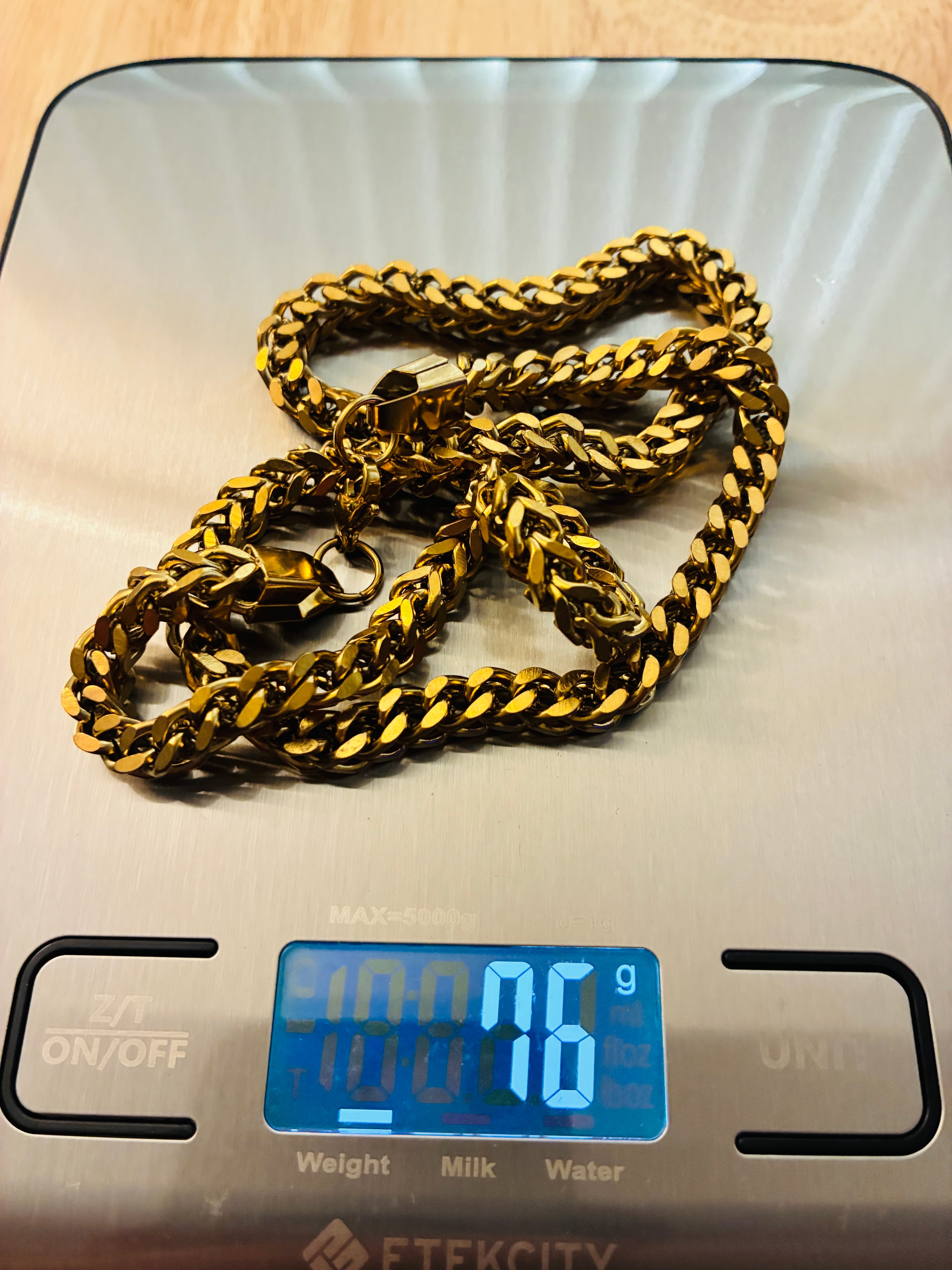 24” 18K PVD Gold Franco Cuban Chain Necklace 6mm