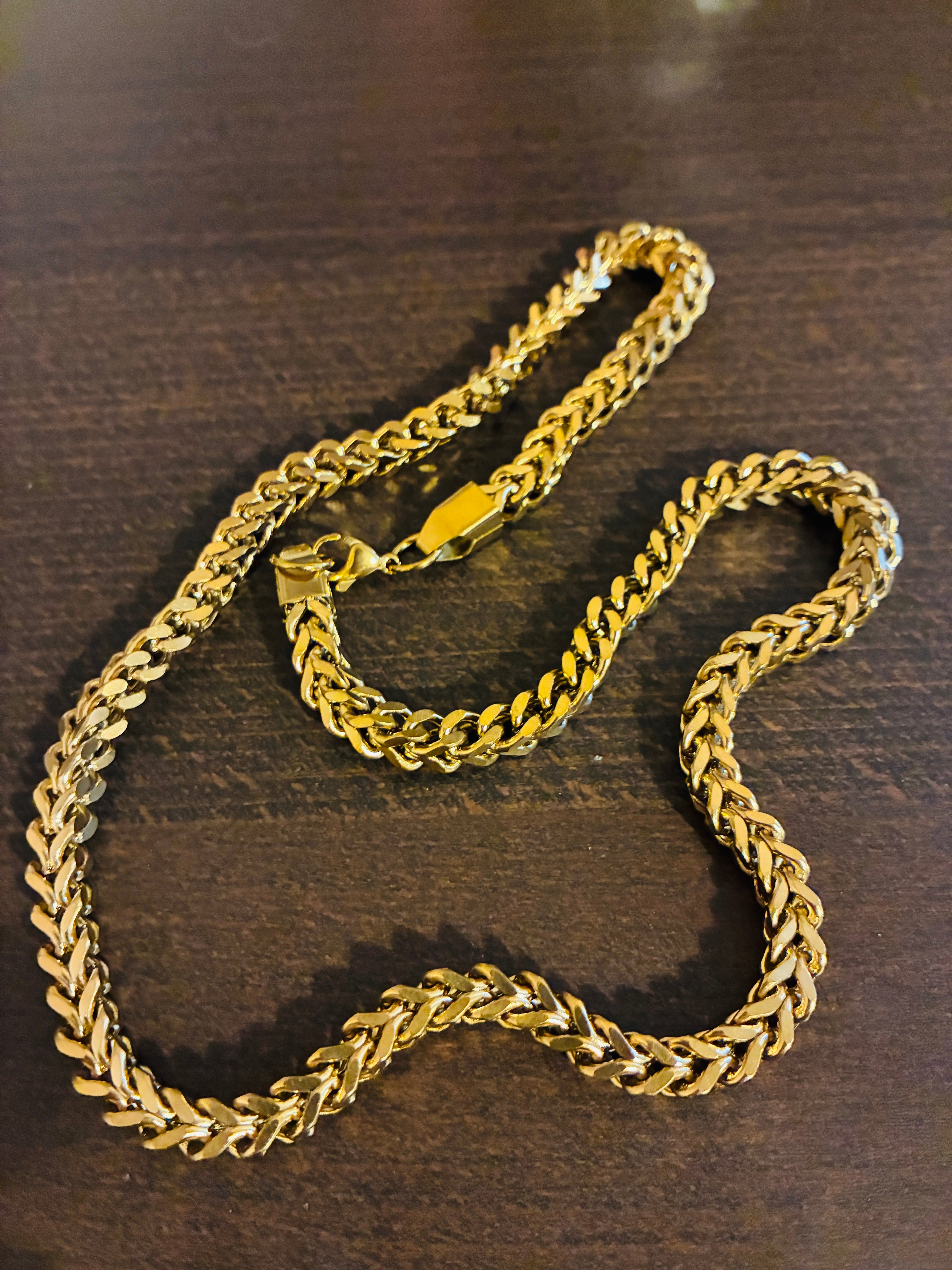 24” 18K PVD Gold Franco Cuban Chain Necklace 6mm