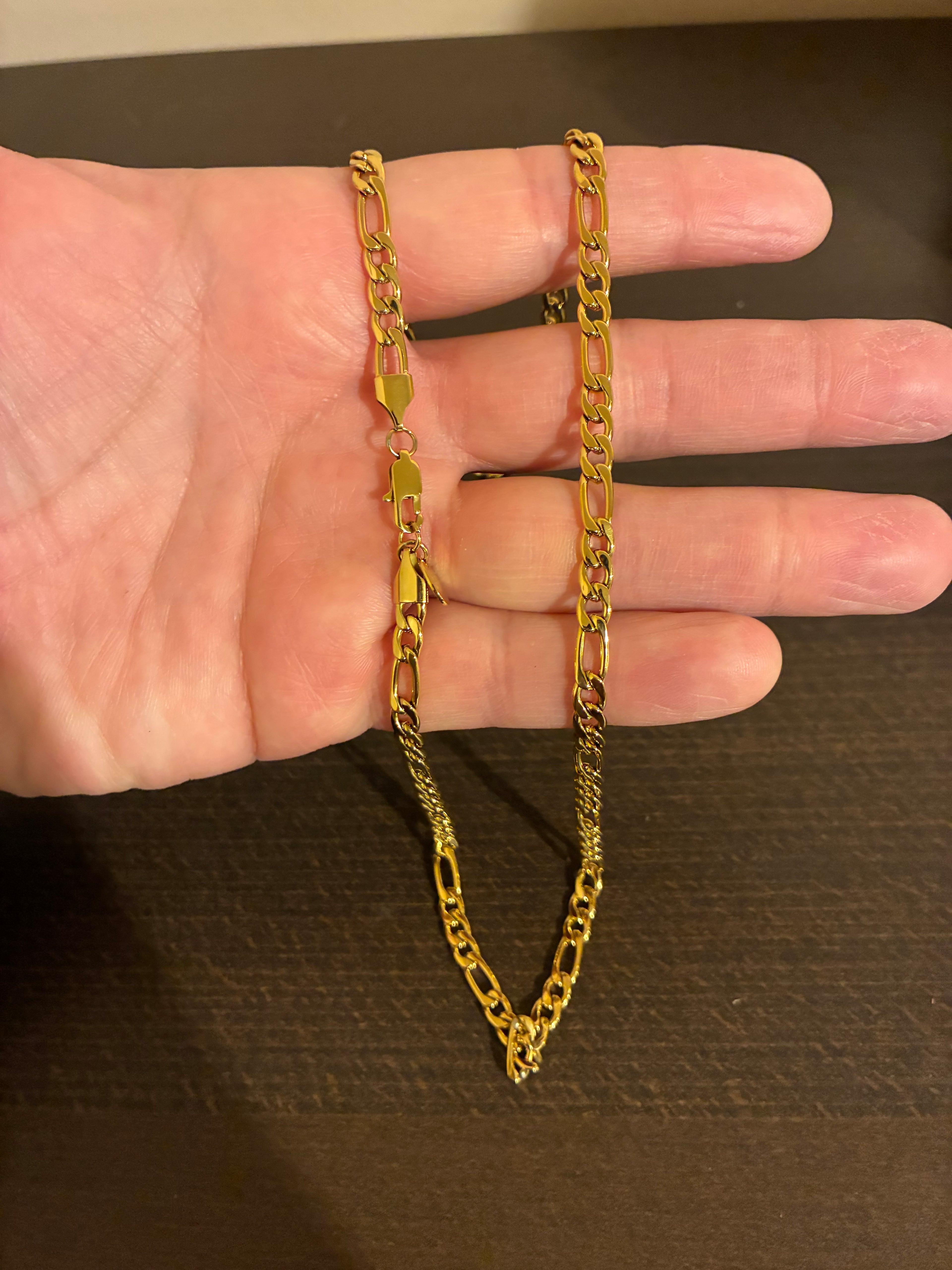 18K Gold Filled Figaro Chain, 22 inch 5mm